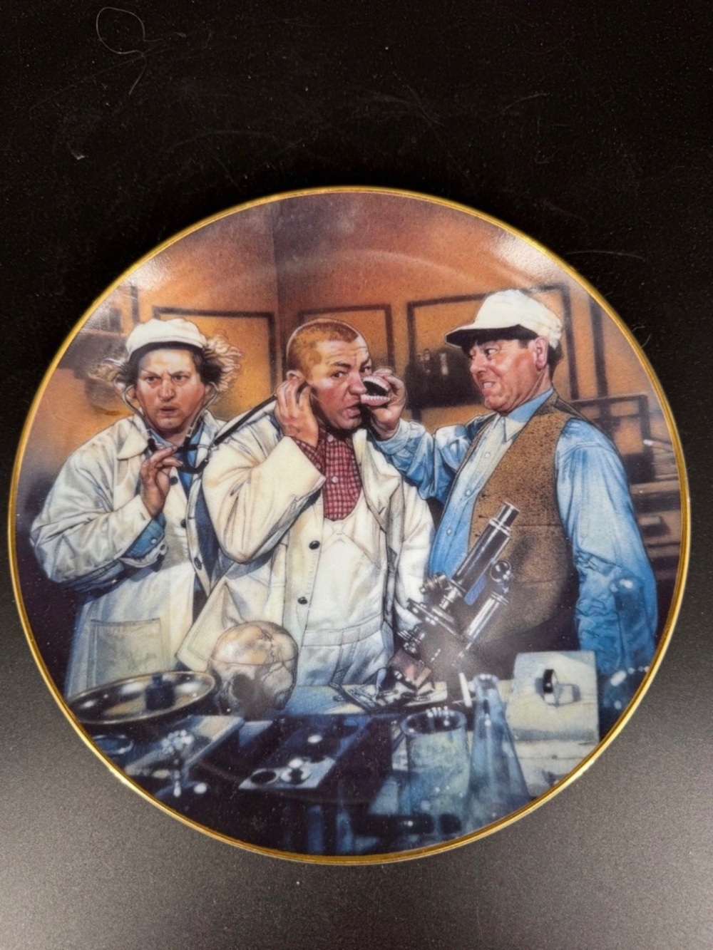 The Three Stooges Dr. Howard, Dr. Fine Franklin Mint Collector Plate 1994